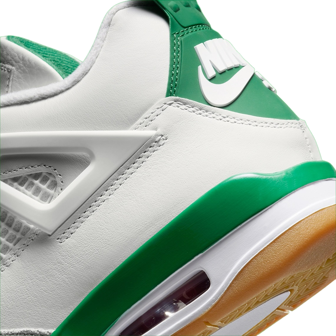 Jordan retro 4 cheap green and white